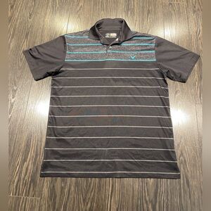 Callaway Black and Gray Polo with Blue Accents